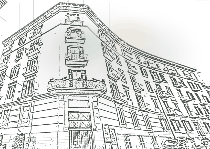 Illustrazione dello Studio Oculistico Tortori, Corso Vittorio Emanuele, Napoli